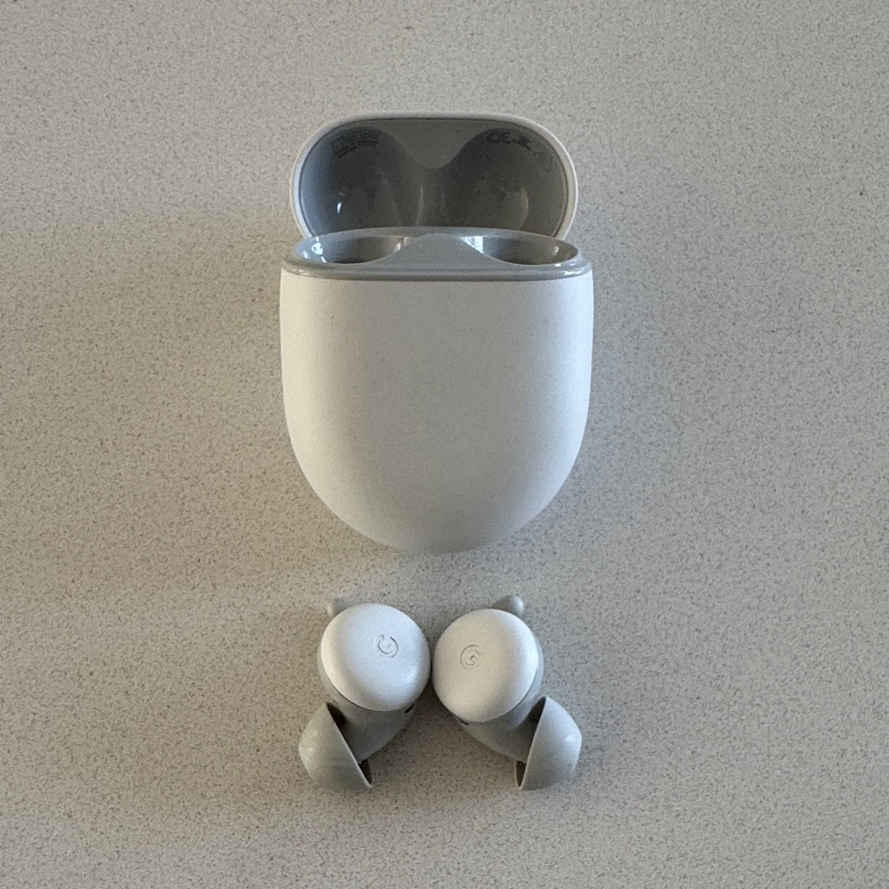 Google Pixel Buds in White with Charging Case